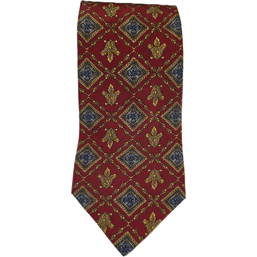 The Metropolitan Museum of Art Silk Tie Burgundy Fleur-de-Lis Geometric Met MMA